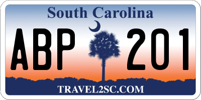 SC license plate ABP201