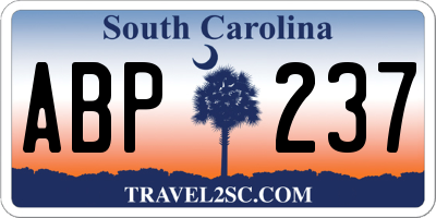 SC license plate ABP237