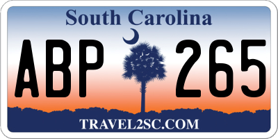 SC license plate ABP265