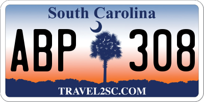 SC license plate ABP308