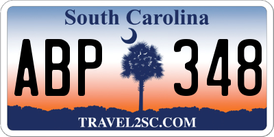 SC license plate ABP348