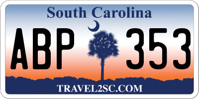 SC license plate ABP353