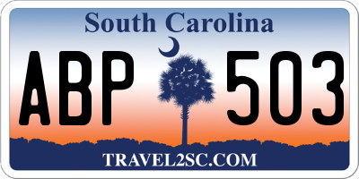 SC license plate ABP503