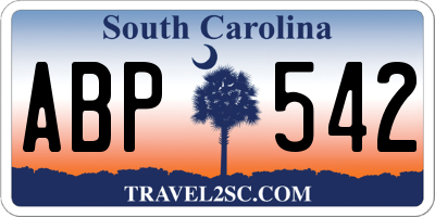 SC license plate ABP542