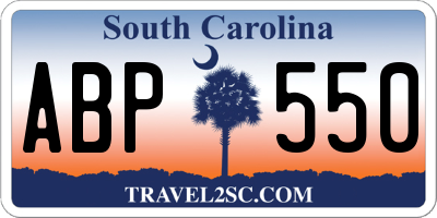 SC license plate ABP550