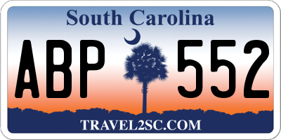 SC license plate ABP552