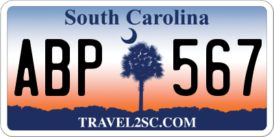 SC license plate ABP567