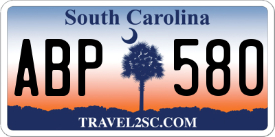 SC license plate ABP580