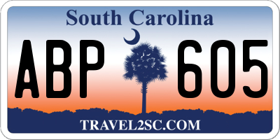 SC license plate ABP605