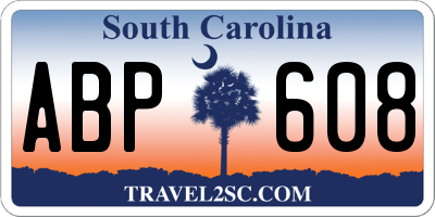 SC license plate ABP608