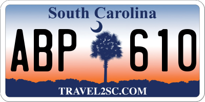 SC license plate ABP610