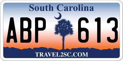 SC license plate ABP613