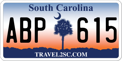 SC license plate ABP615