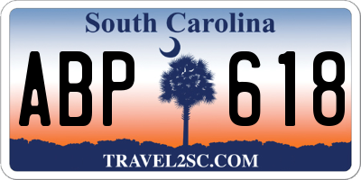 SC license plate ABP618