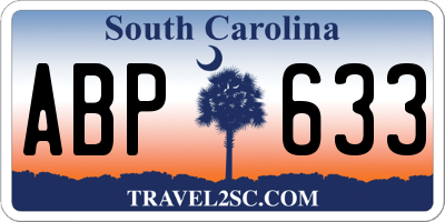 SC license plate ABP633