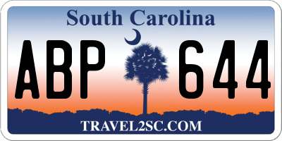 SC license plate ABP644