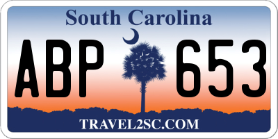 SC license plate ABP653