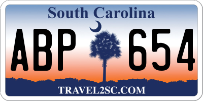 SC license plate ABP654