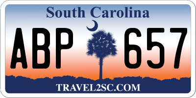 SC license plate ABP657