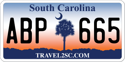 SC license plate ABP665