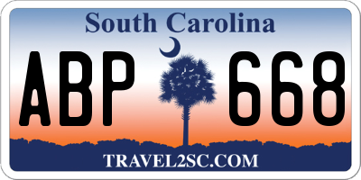 SC license plate ABP668