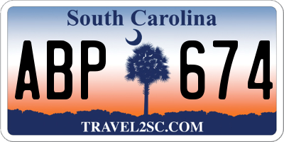 SC license plate ABP674