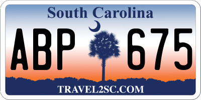 SC license plate ABP675