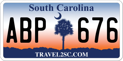 SC license plate ABP676