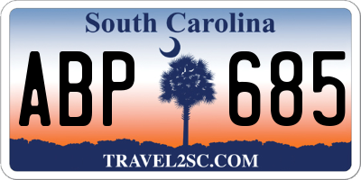SC license plate ABP685