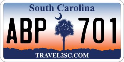 SC license plate ABP701