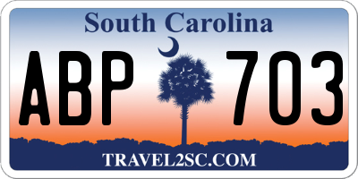 SC license plate ABP703