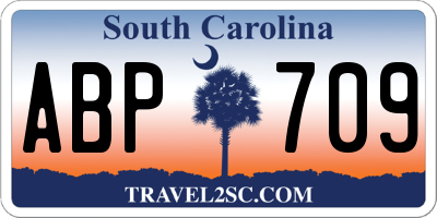SC license plate ABP709