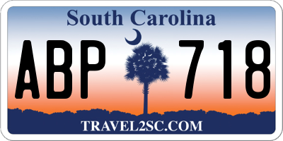 SC license plate ABP718