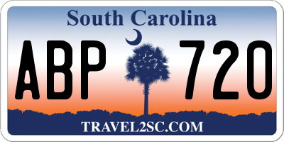 SC license plate ABP720