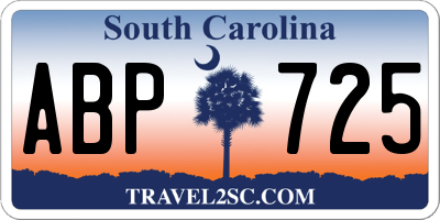 SC license plate ABP725
