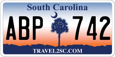 SC license plate ABP742