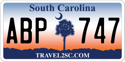 SC license plate ABP747