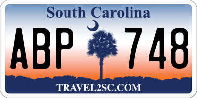 SC license plate ABP748