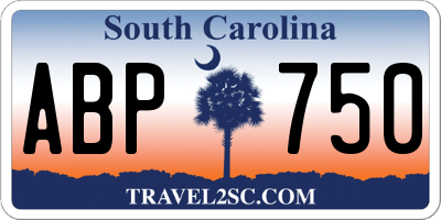 SC license plate ABP750