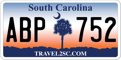 SC license plate ABP752
