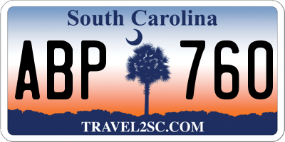 SC license plate ABP760