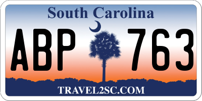 SC license plate ABP763