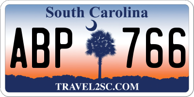 SC license plate ABP766