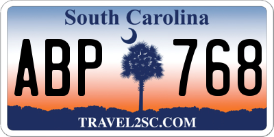 SC license plate ABP768