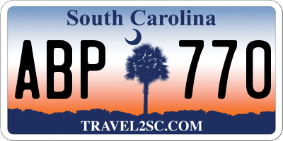 SC license plate ABP770