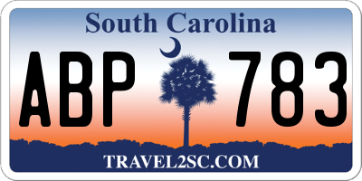 SC license plate ABP783