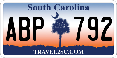 SC license plate ABP792