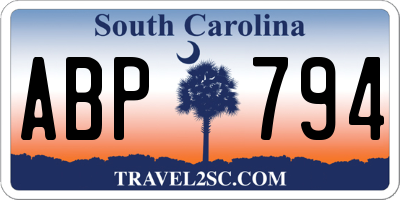 SC license plate ABP794