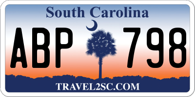 SC license plate ABP798