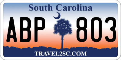 SC license plate ABP803